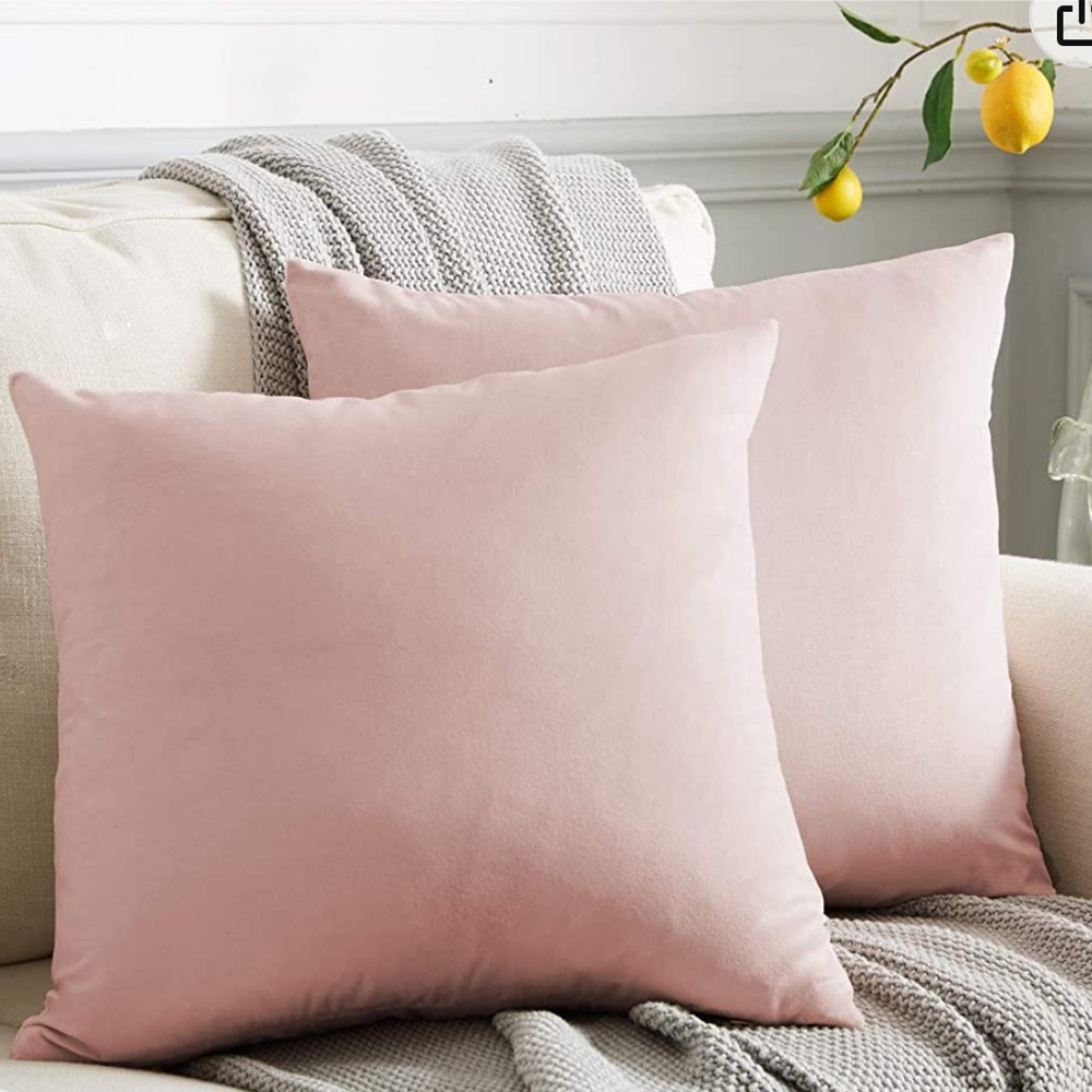 Amazon Light Pink Velvet Throw Pillow Cases
